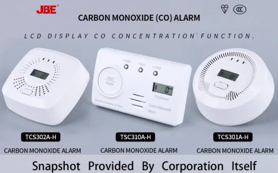 En50291 LCD RF433 con pilas Detector de monóxido de carbono interconectado