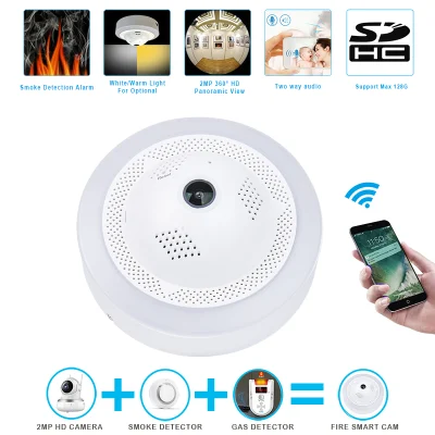 2021 Nueva cámara IP WiFi oculta de red CCTV con detector de humo/gas real (n.º de patente: 2017214546886)