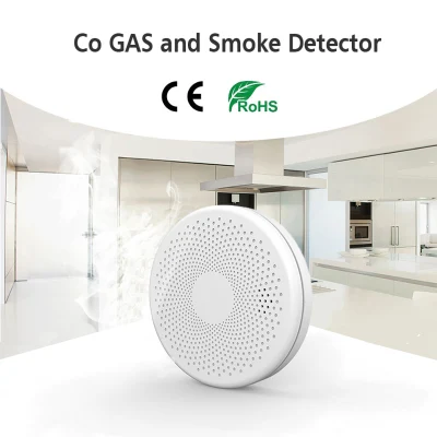 Nuevo Sensor Detector de humo inteligente Tuya WiFi versión 2 en 1 y Detector de monóxido de carbono Co Gas combinación inalámbrica alarmas CO2 en 1